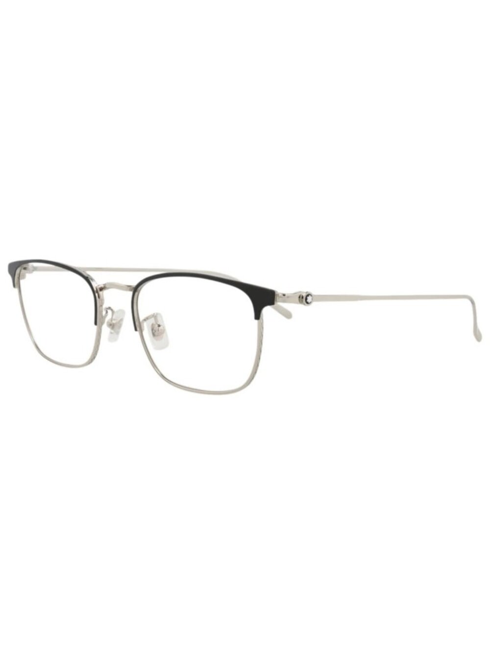 New Montblanc Women's Eyeglasses Square Rectangle Metal Frame Mens Silver Silver